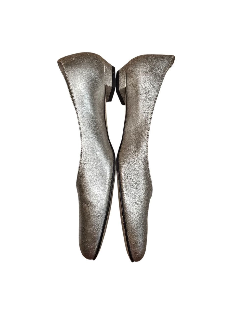 Faconnable Silver Almond Toe Flats 7.5 - Picture 4 of 9